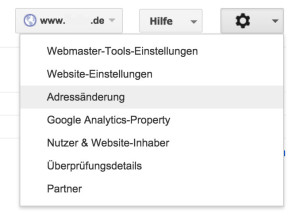 Adressänderung bei Domainwechsel im Google Webmaster Tool